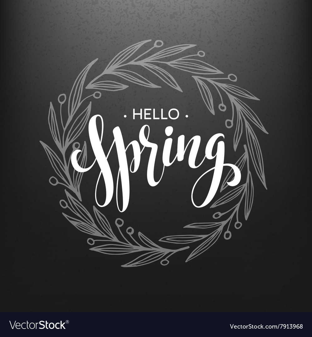 Hello spring wreath flowers Royalty Free Vector Image