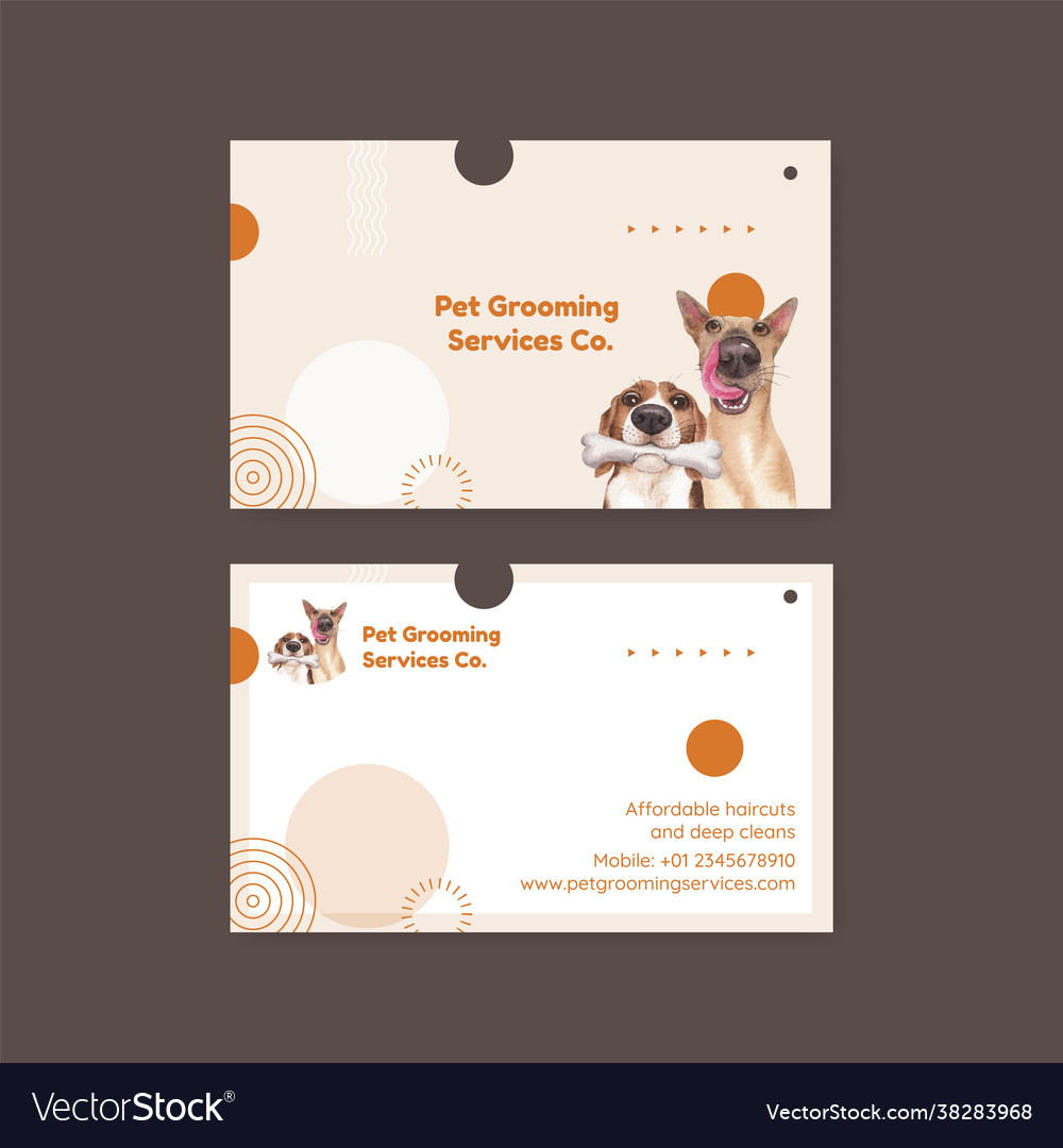 Name card template with cute dog Royalty Free Vector Image