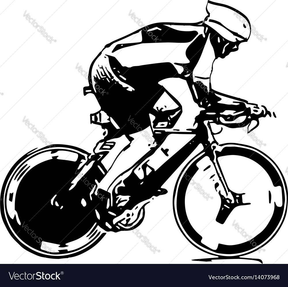 Sketch of male on a bicycle