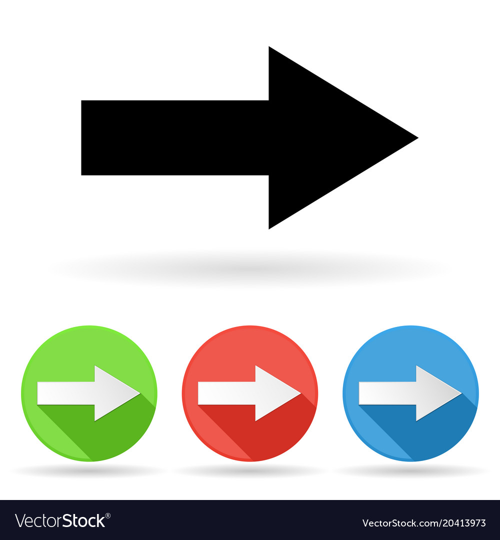 arrow icon colored set of right arrow signs vector image arrow sign