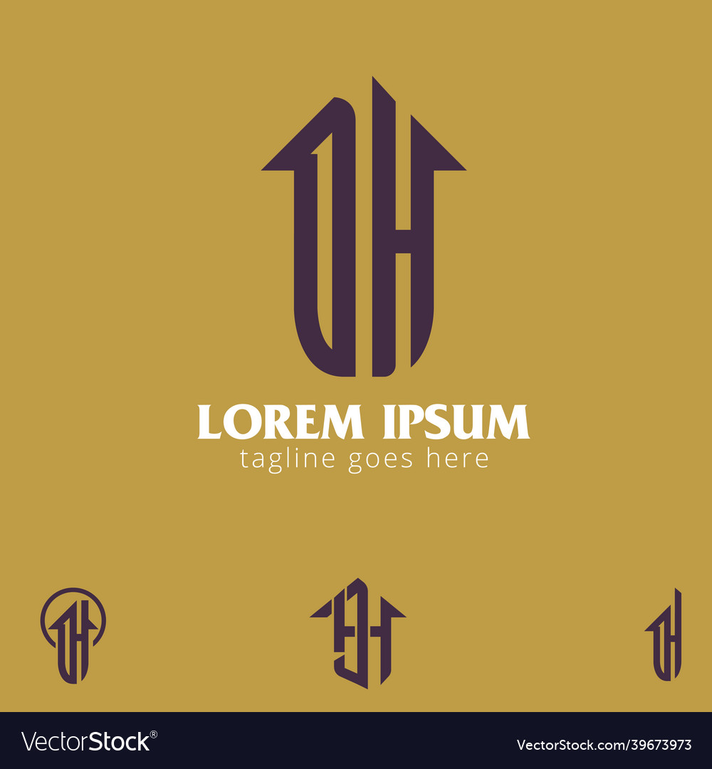 Dh letter based insignias vector image Dh letter based insignias