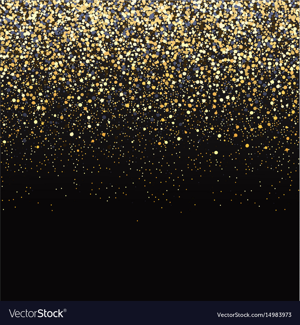 Gold glitter black background Royalty Free Vector Image