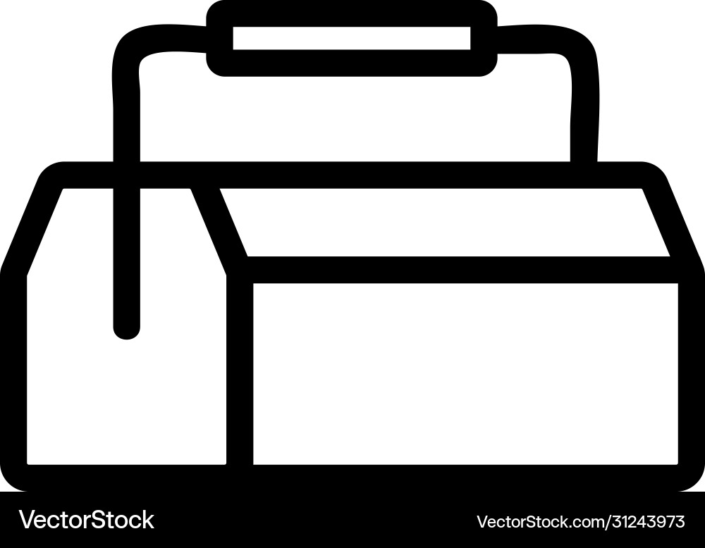 Wooden tool box with handle icon outline Vector Image