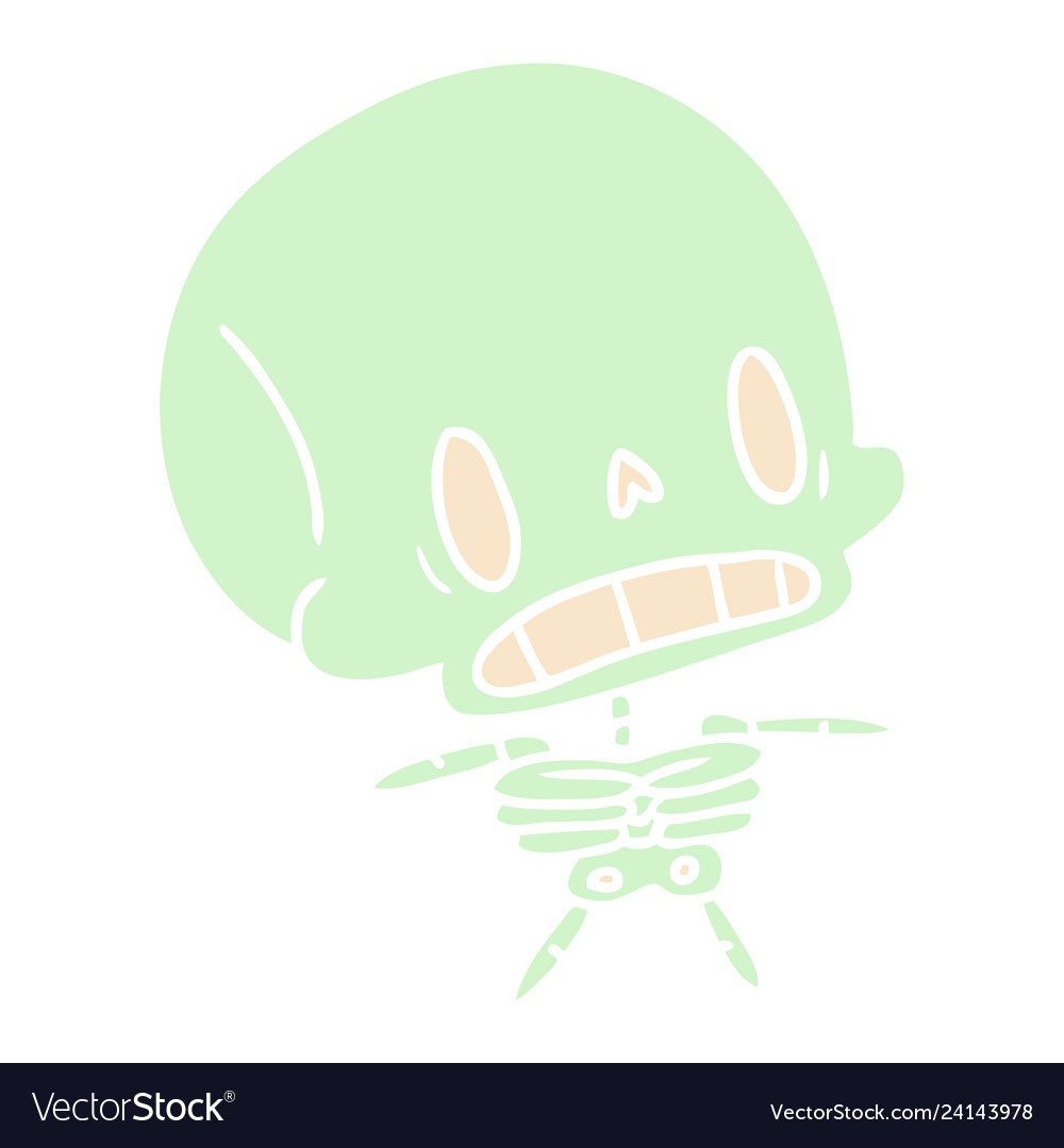 Cartoon kawaii cute dead skeleton