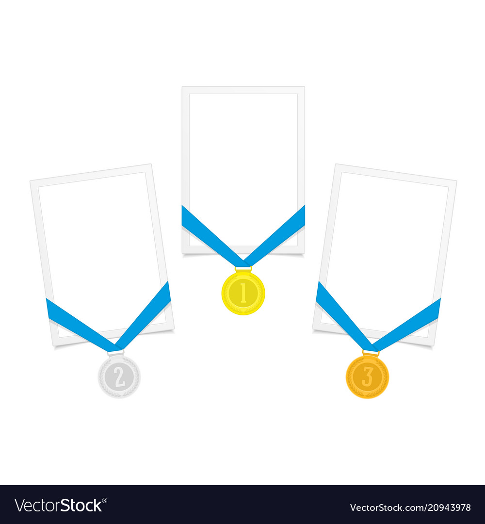 Frame with award medal Royalty Free Vector Image