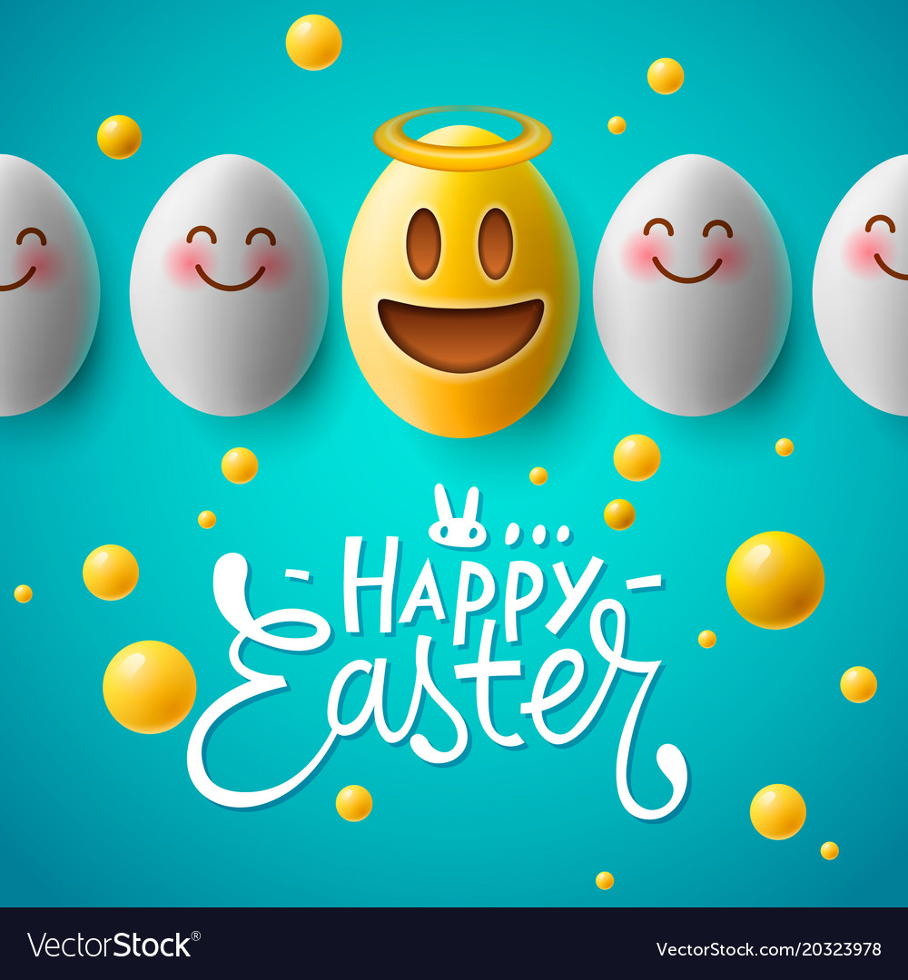 Happy easter emoji eggs Royalty Free Vector Image