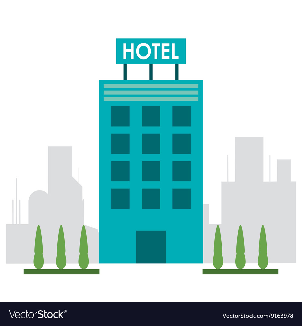 Hotel design service icon flat