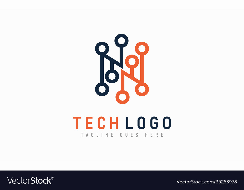 Orange and grey abstract technology logo design