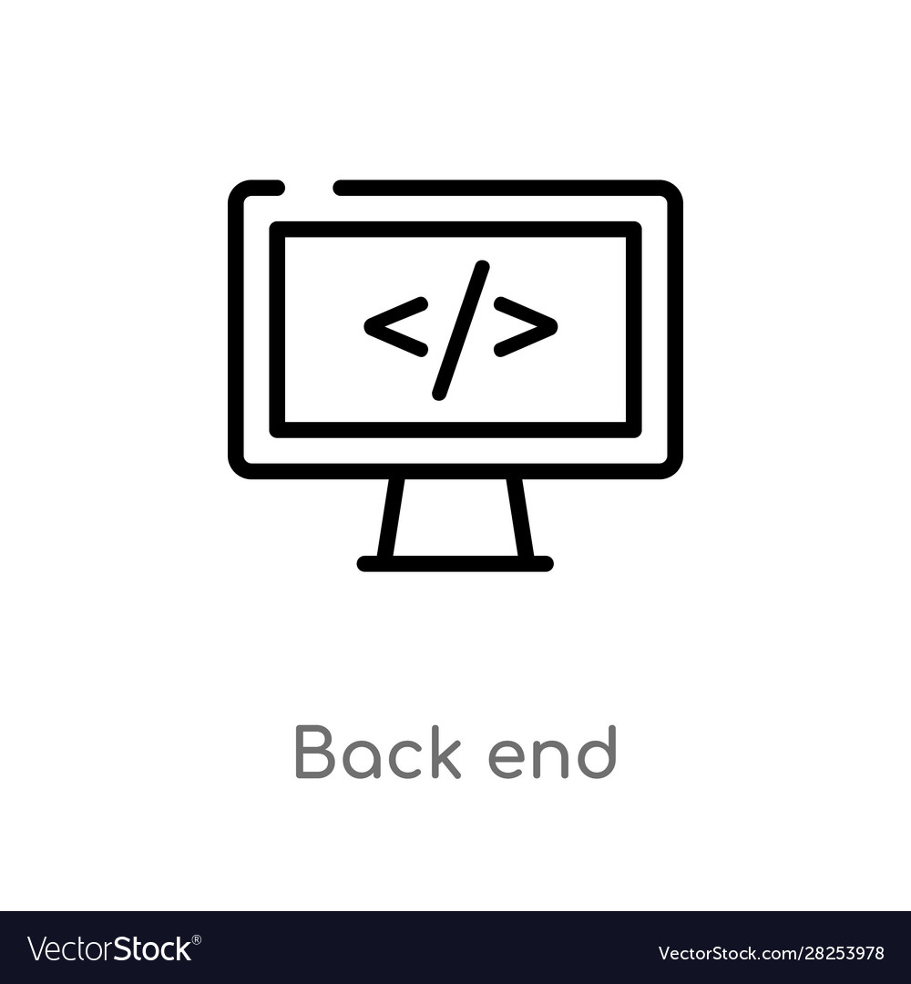 Outline back end icon isolated black simple line Vector Image