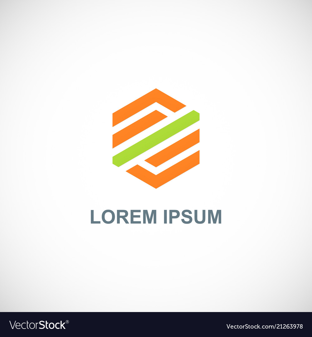 Polygon stripe company logo Royalty Free Vector Image