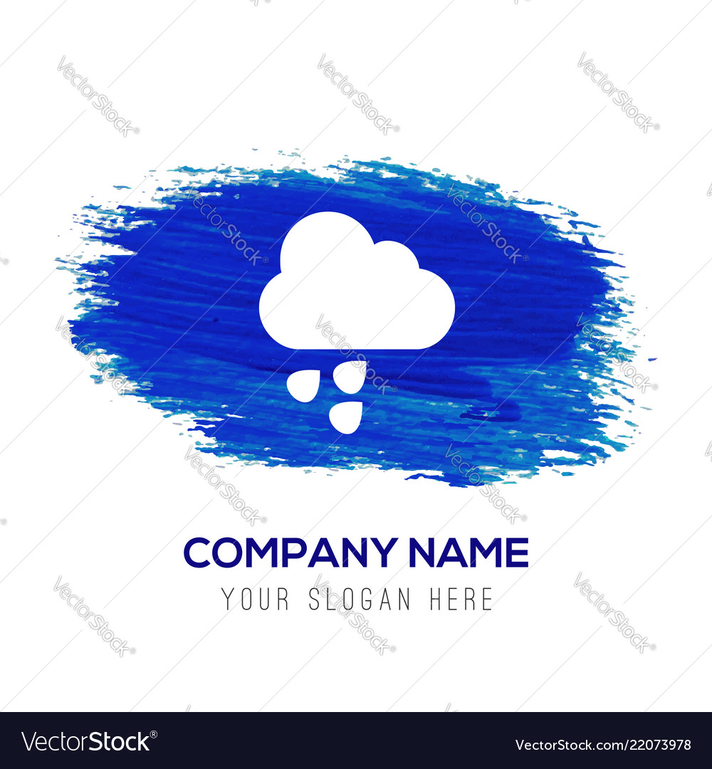 Rain cloud icon - blue watercolor background