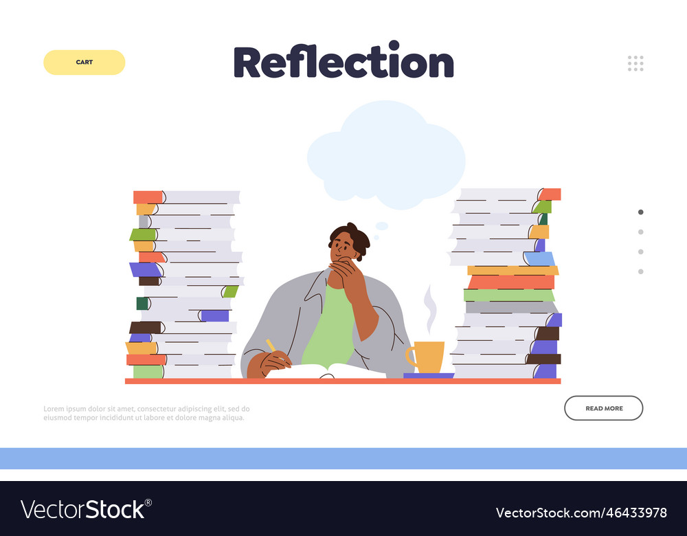 Reflection landing page template for online