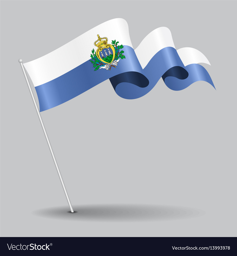 San marino pin wavy flag Royalty Free Vector Image