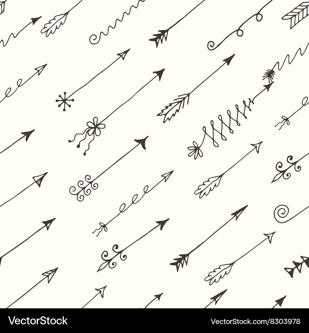 Seamless pattern with hand drawn arrows Royalty Free Vector