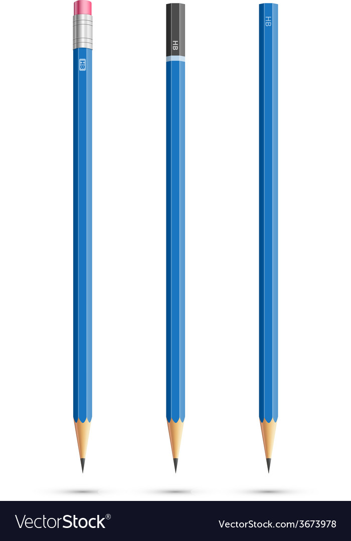 Three pencils Royalty Free Vector Image - VectorStock