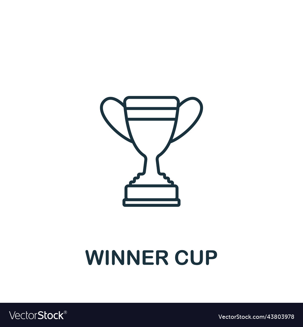 Winner cup icon line simple success