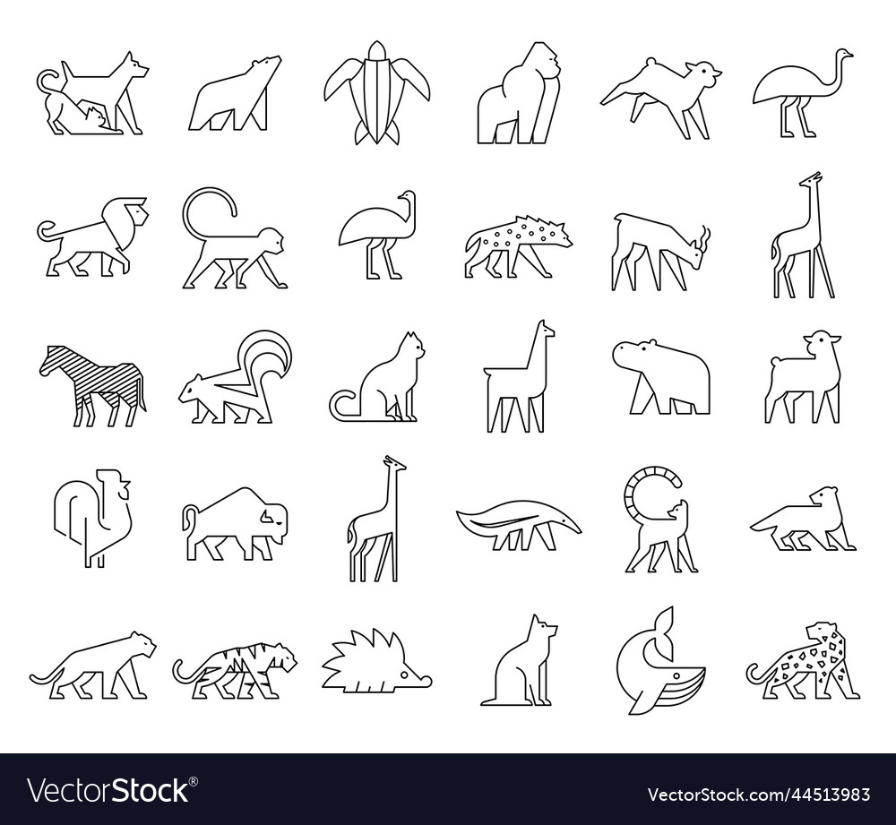 Animals logos collection Royalty Free Vector Image