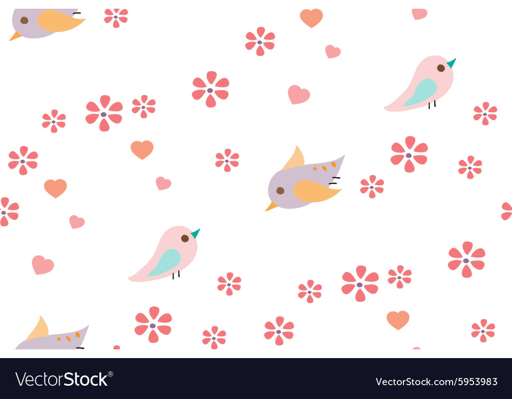 Bird and flower pattern