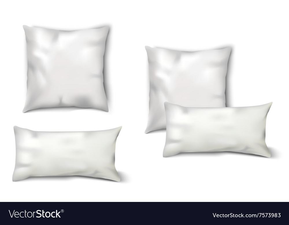 Blank white pillows set Royalty Free Vector Image