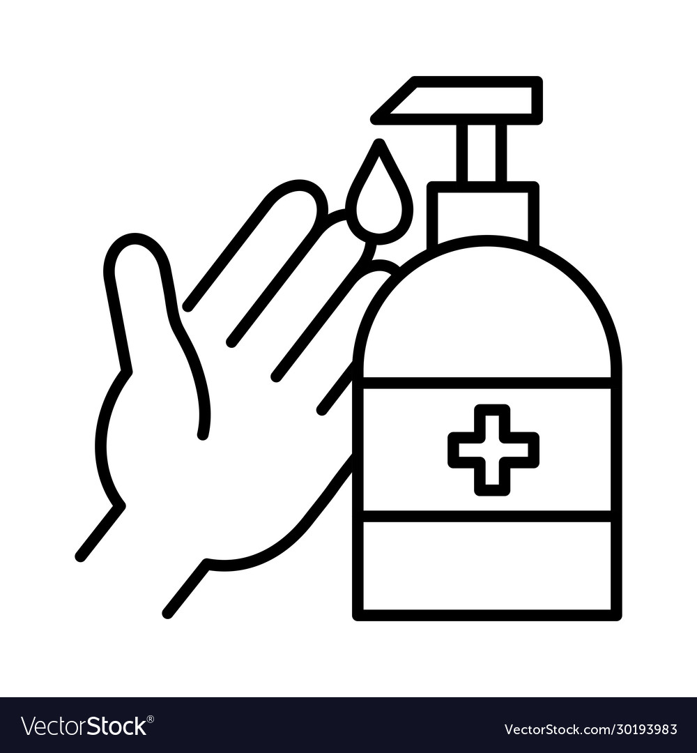 Cleaning hand washing line style icon Royalty Free Vector