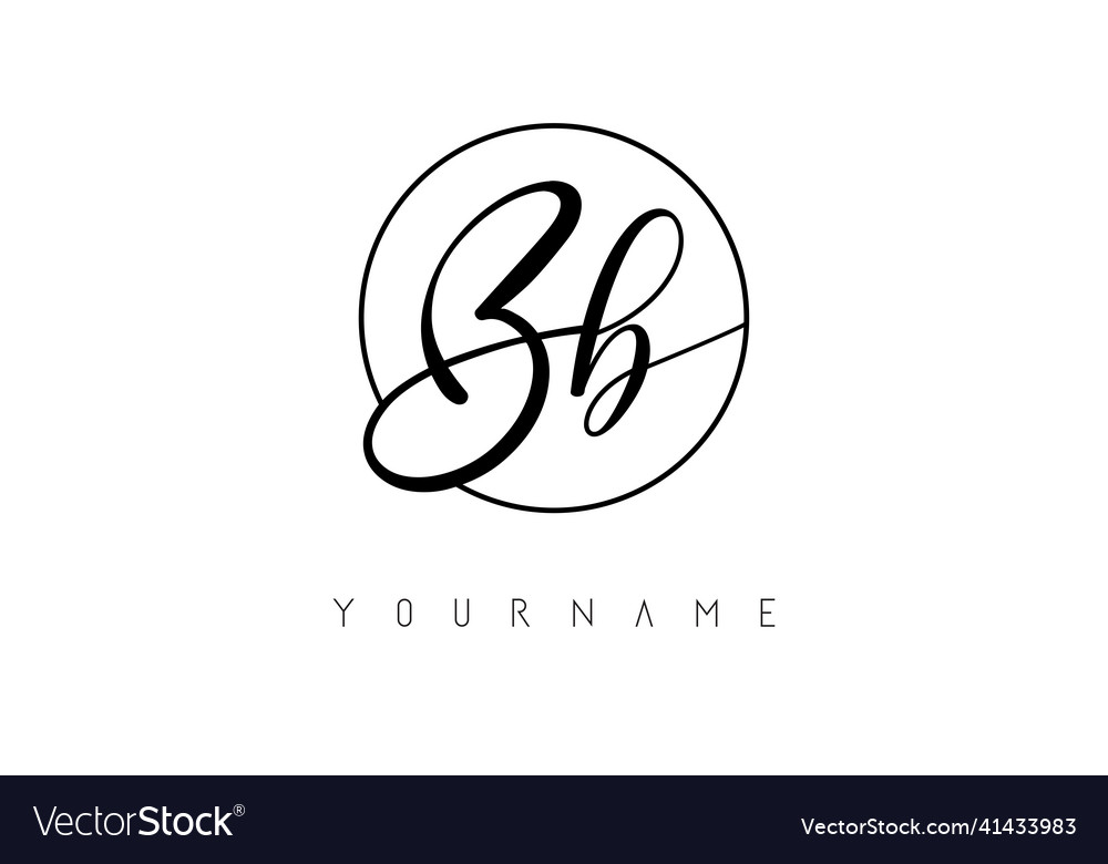 Handwritten letters bb logo design with simple Vector Image