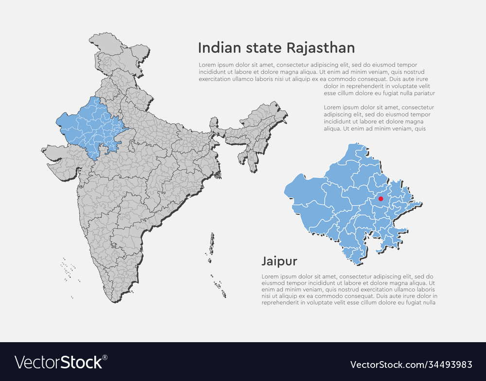 India map country state rajasthan template