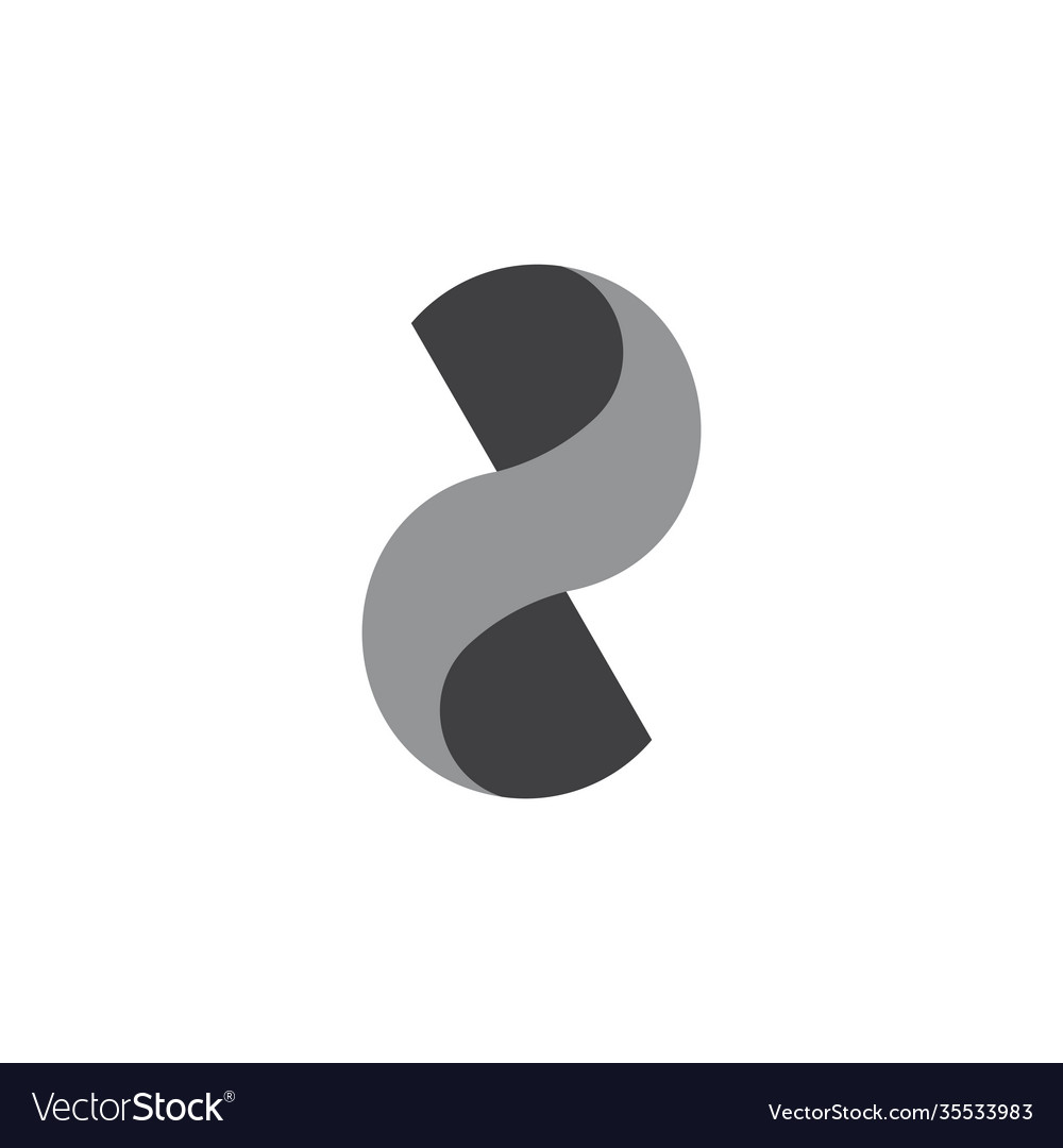 Number two twist 3d logo Royalty Free Vector Image