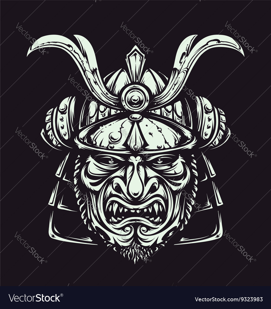 Samurai mask Royalty Free Vector Image - VectorStock