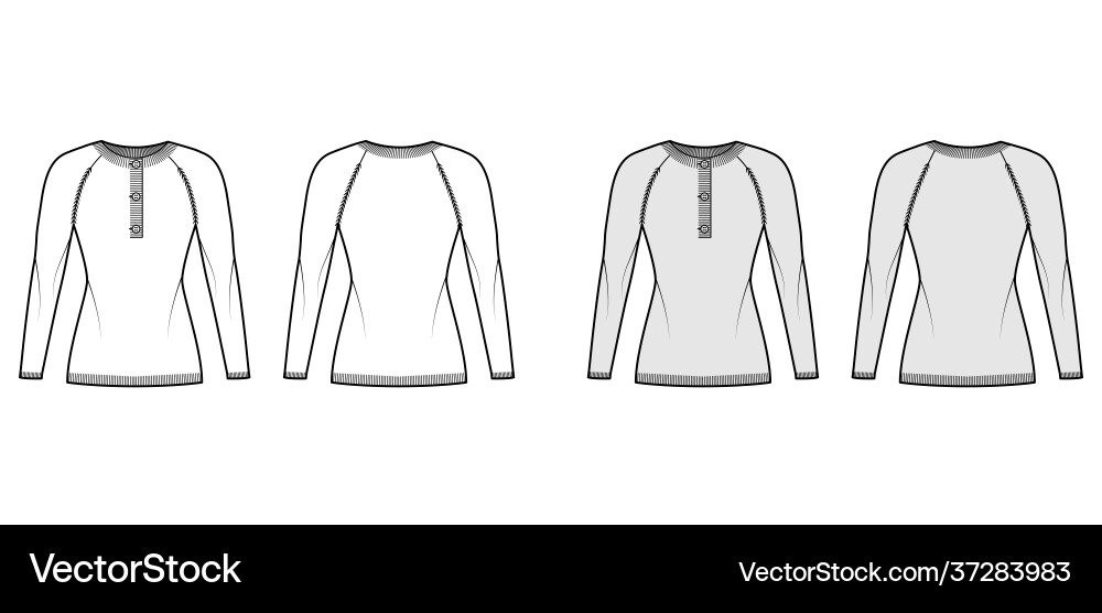 Sweater henley neck technical fashion Royalty Free Vector