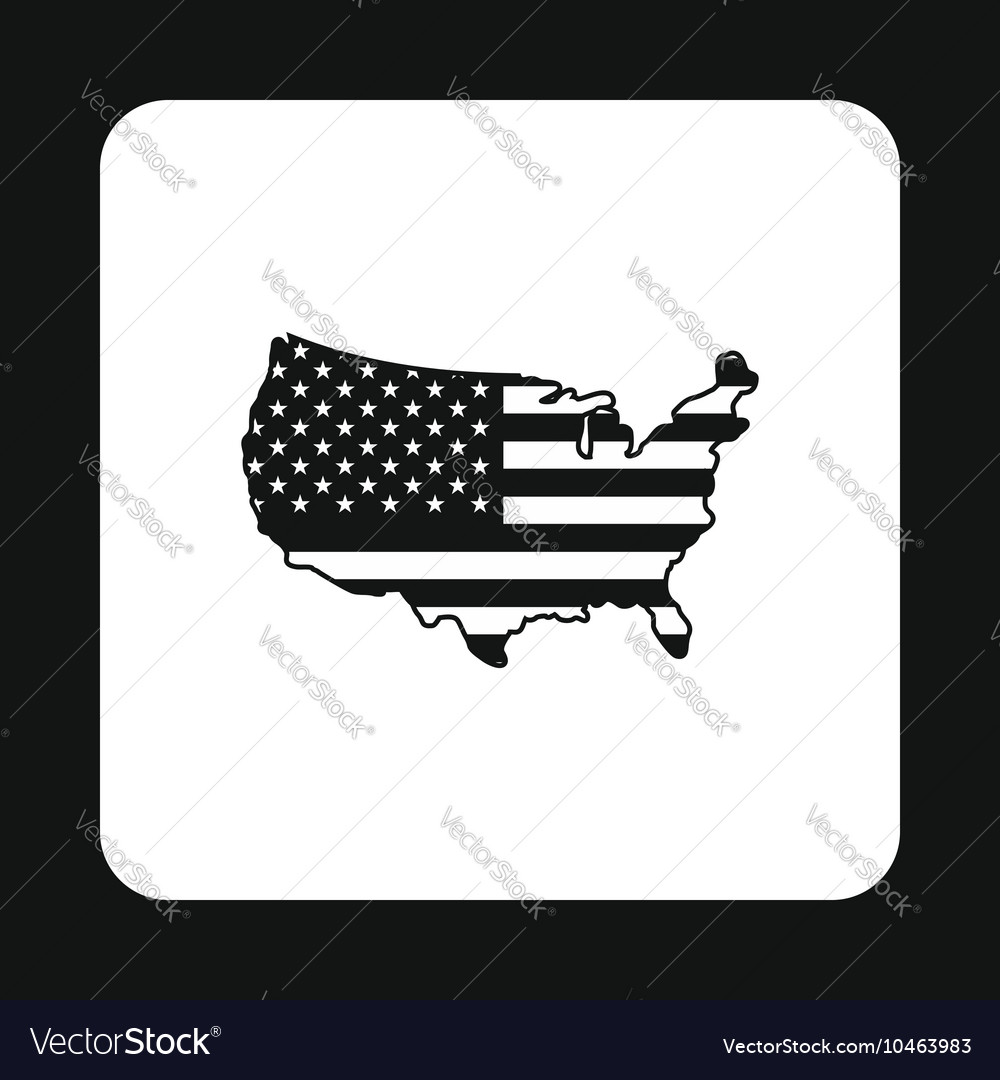 Usa map icon simple style Royalty Free Vector Image