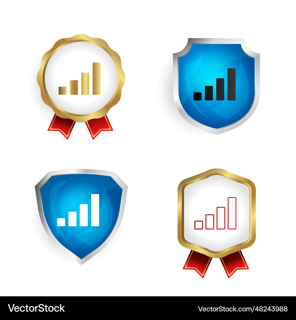 Abstract network signal badge and label collection