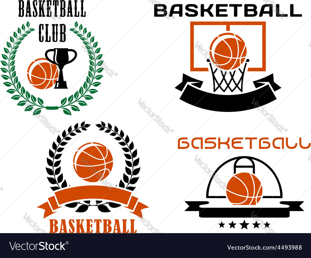 Basketball club emblems and symbols templates Vector Image