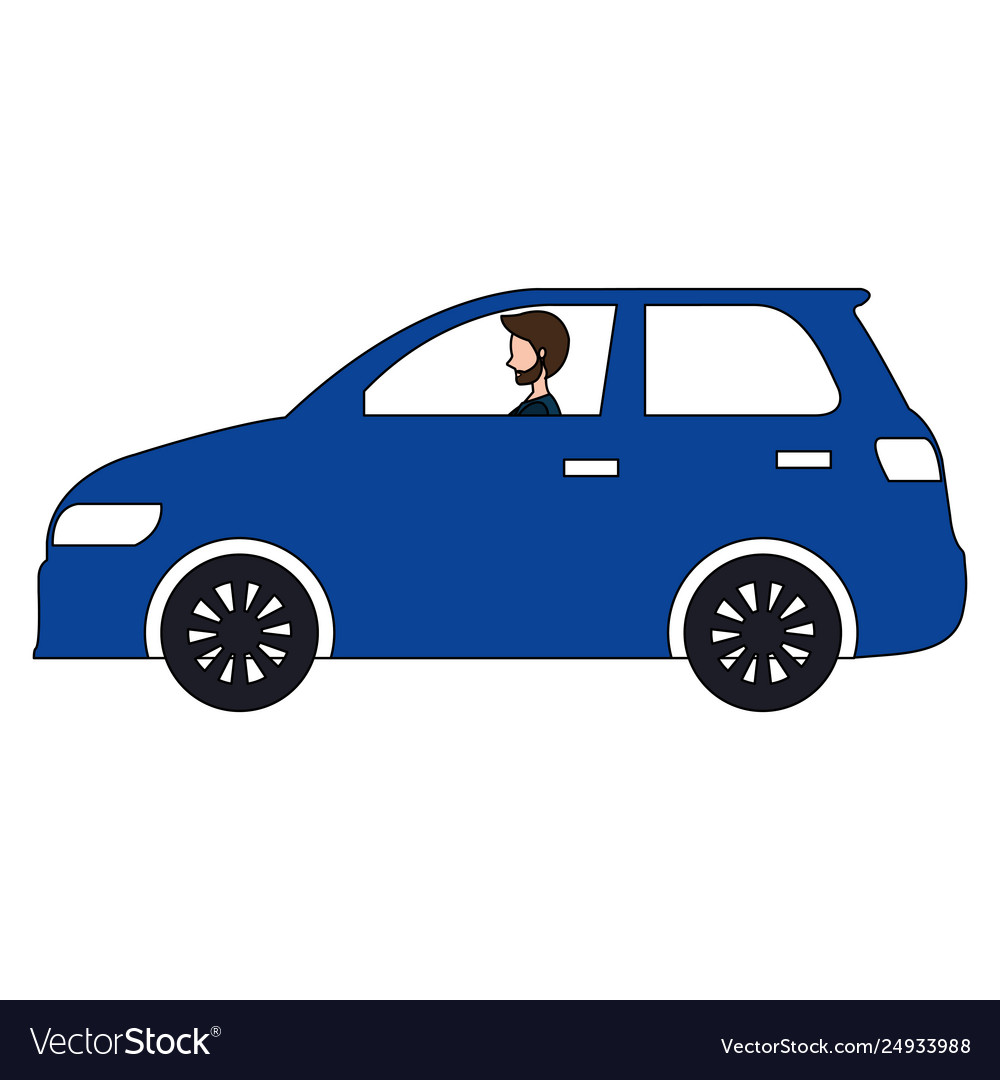 Car sedan with man driving