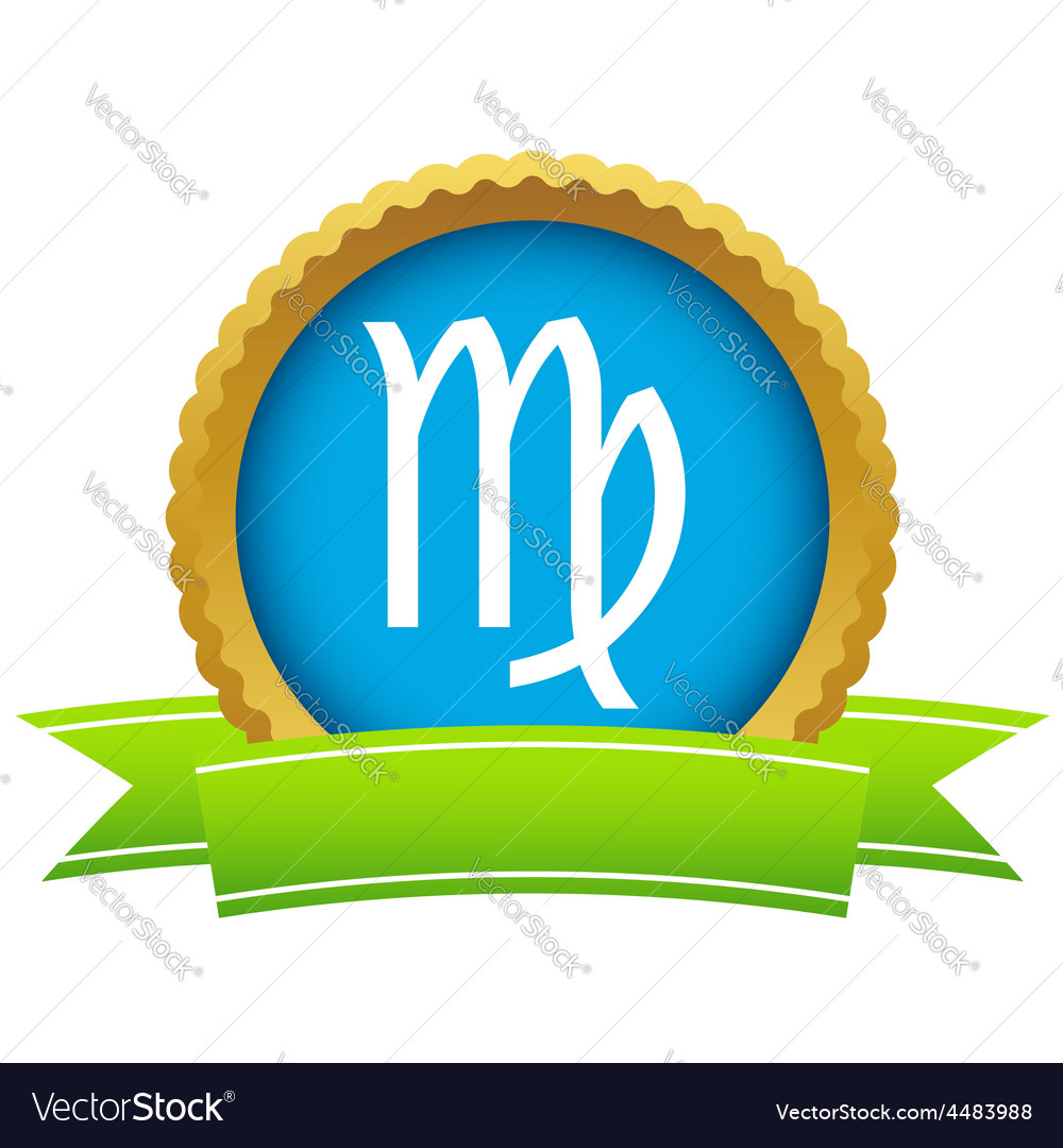 Gold virgo logo Lizenzfreies Vektorbild - VectorStock