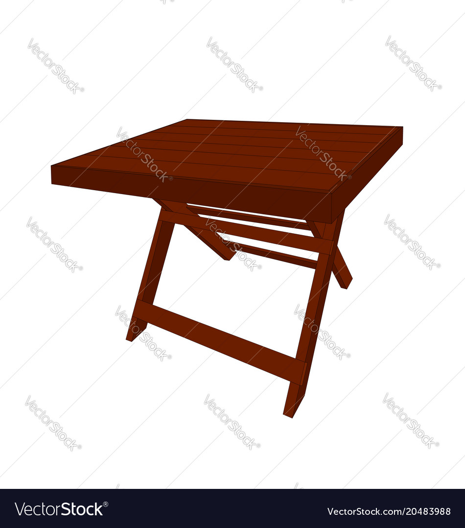 Isolated wooden table furniture Royalty Free Vector Image
