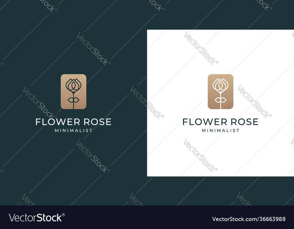 Luxury rose flower logo design inspiration