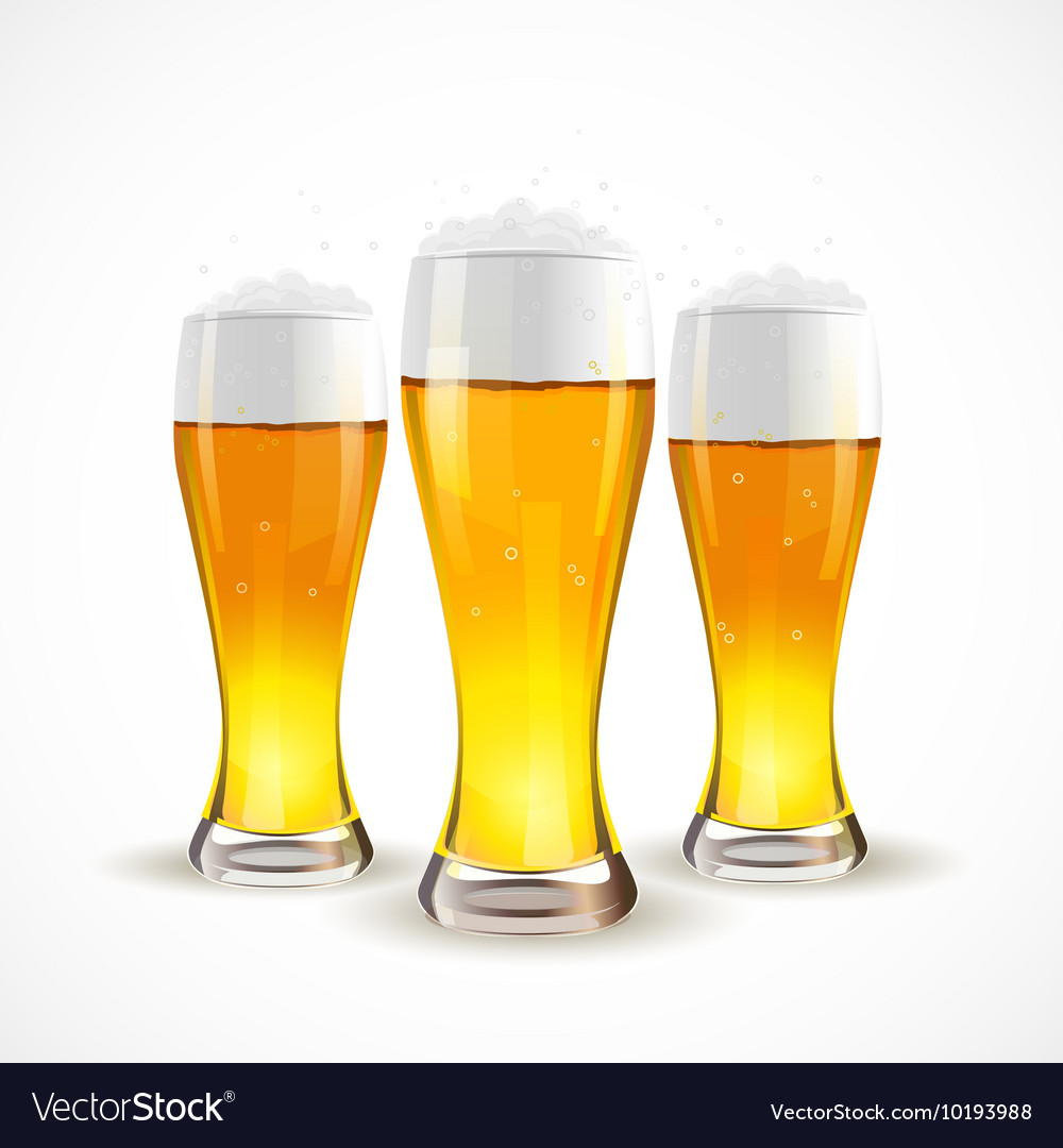 Realistic isolated glass of beer