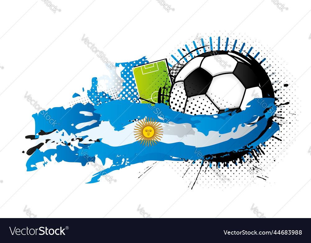 Soccer ball with spots forming the argentina flag