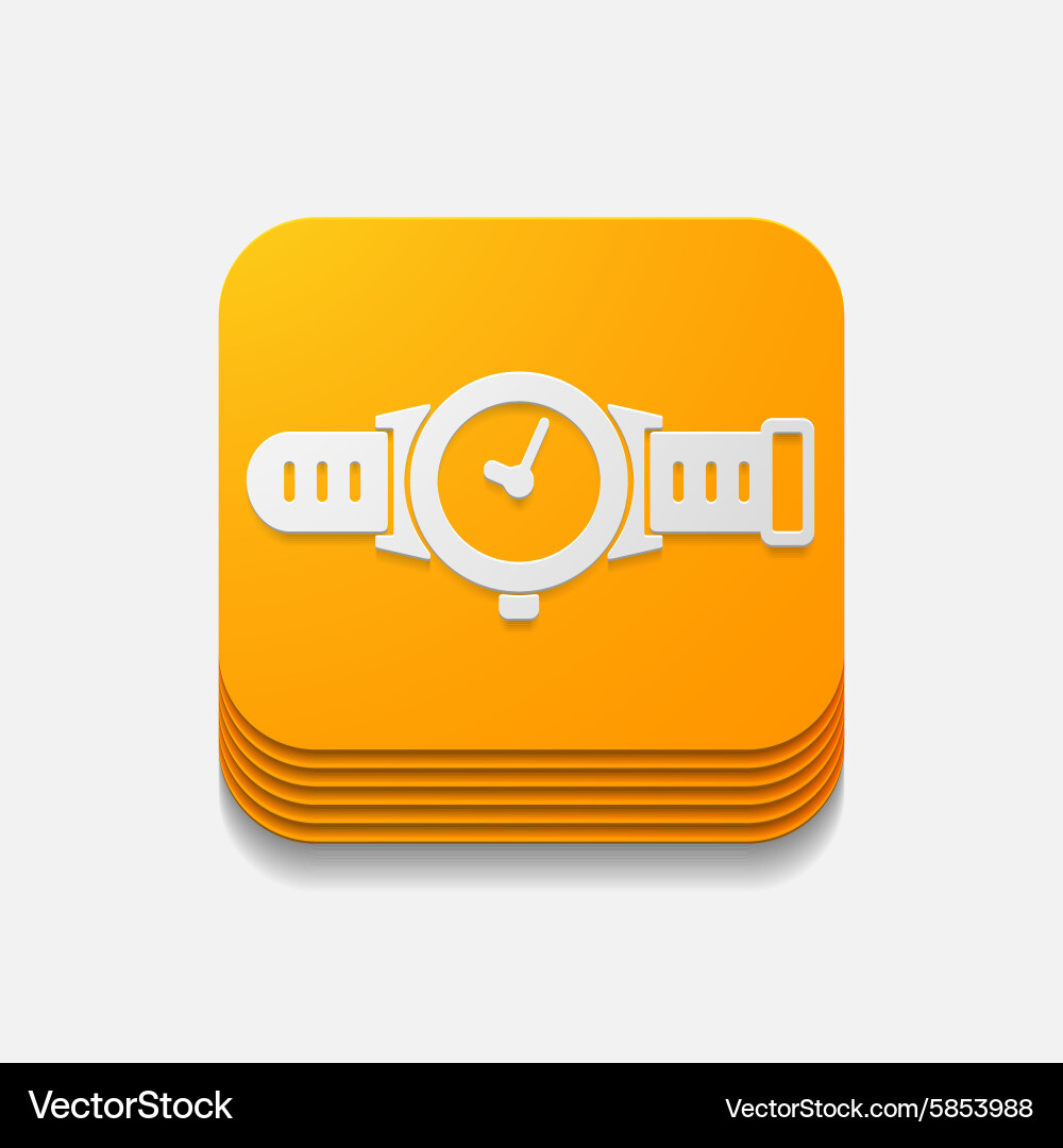 Square button watch Royalty Free Vector Image - VectorStock
