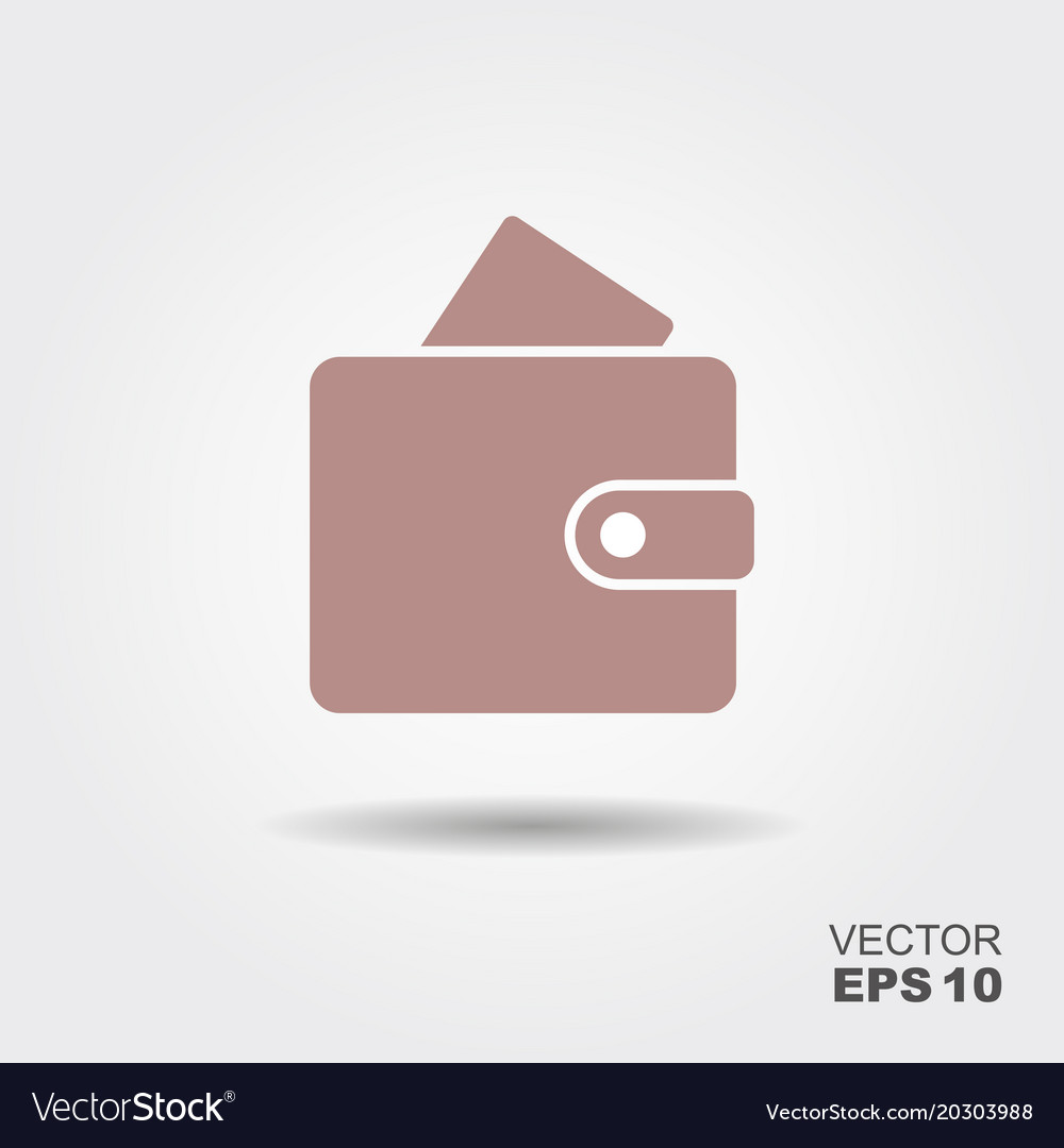 Wallet icon in flat style