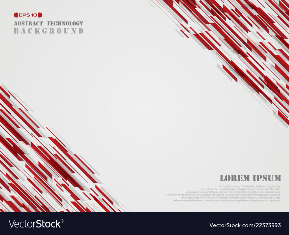 Abstract of red technology geometric background Vector Image
