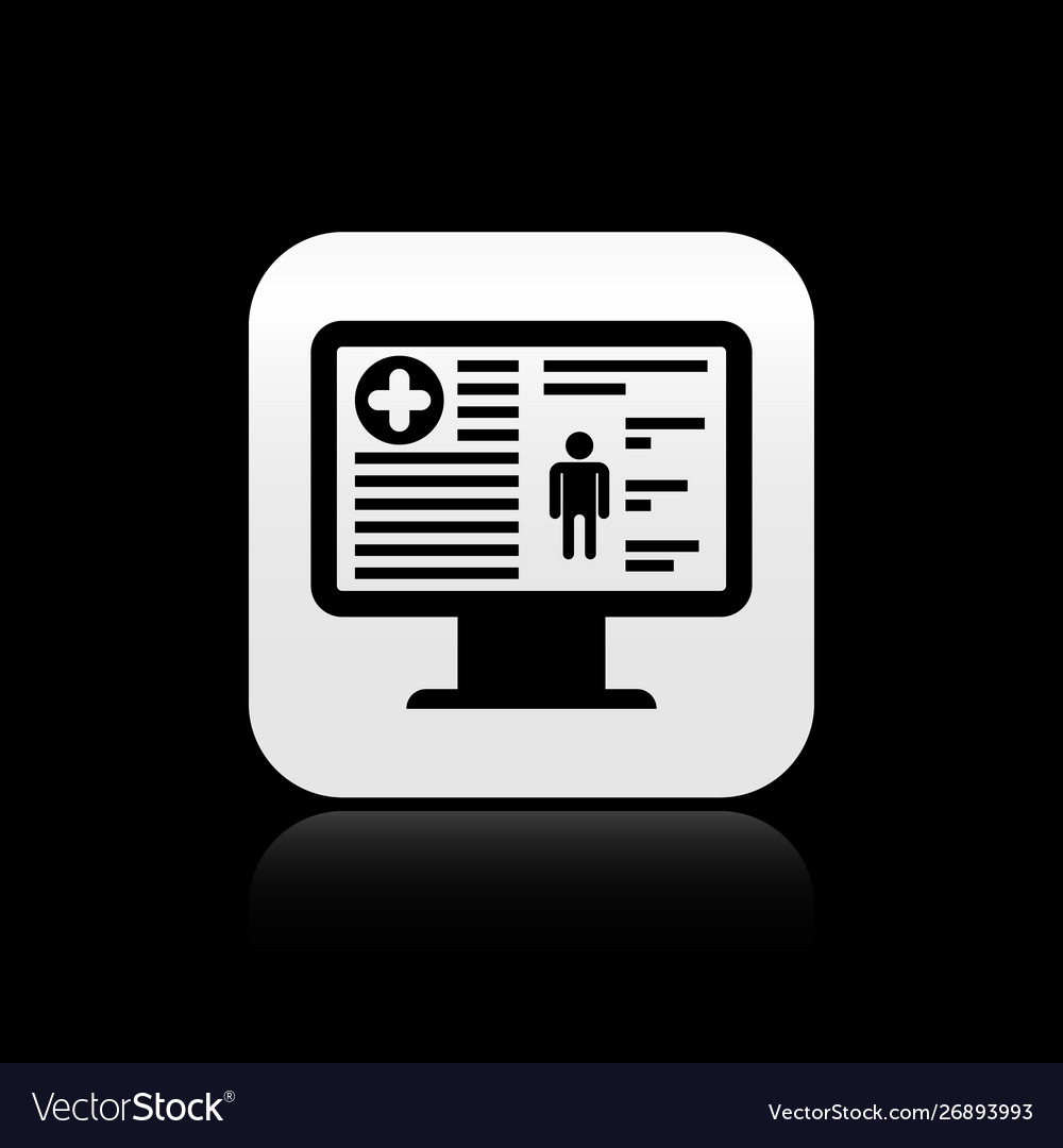 Schwarze medizinische klinische Platte auf Monitor-Ikone