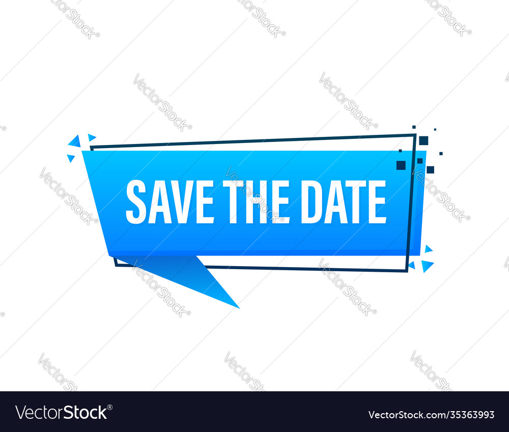 Blue moder banner with save date