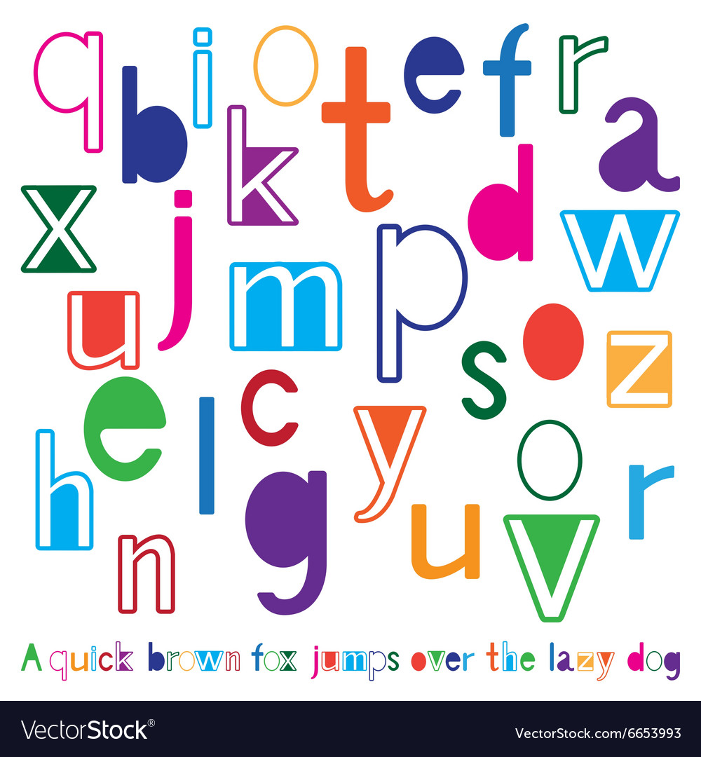 Bright cute alphabet Royalty Free Vector Image