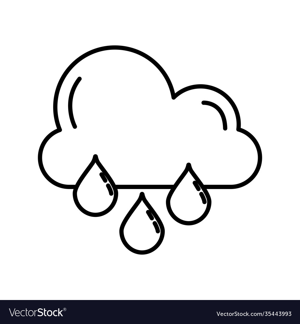 Cloud rainy weather line style icon