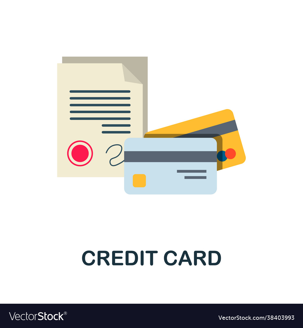 Credit card icon flat sign element from