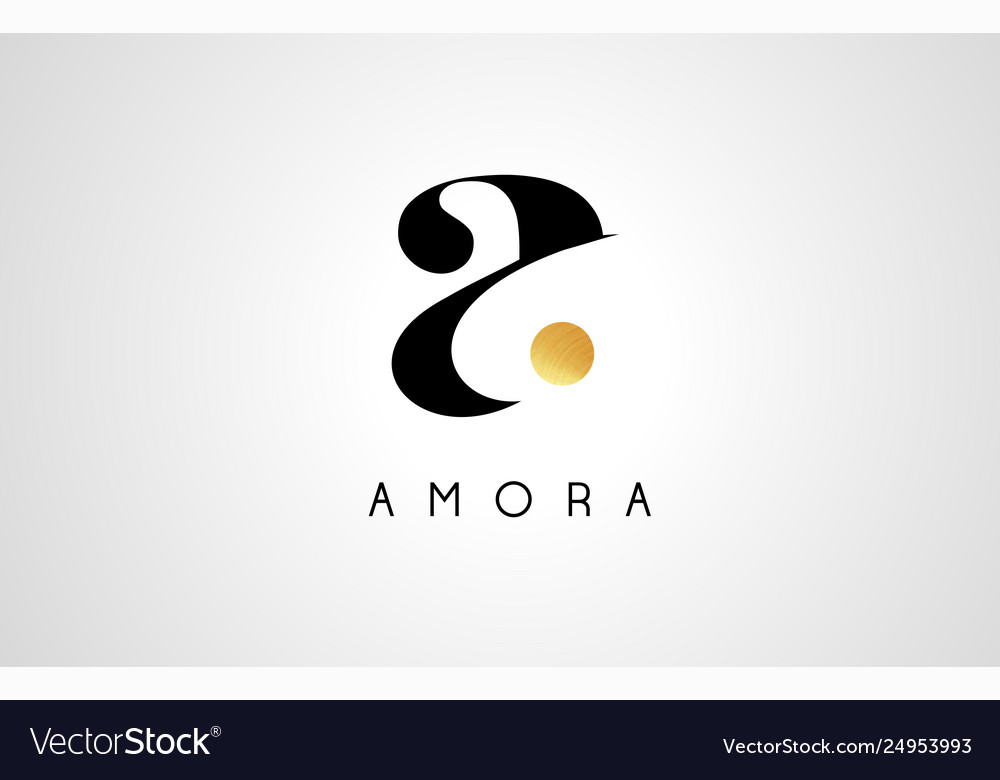 Gold letter a logo design Royalty Free Vector Image