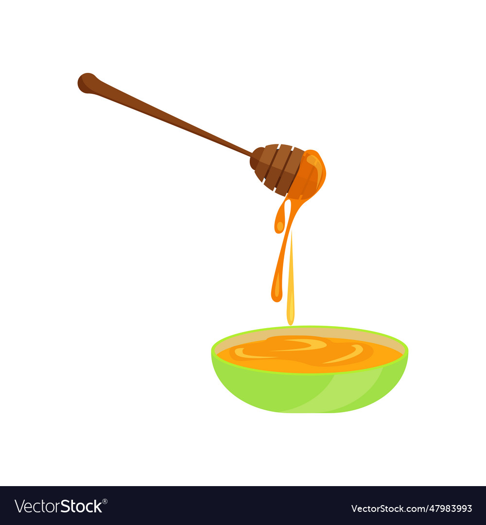 Honey bowl cartoon Royalty Free Vector Image - VectorStock