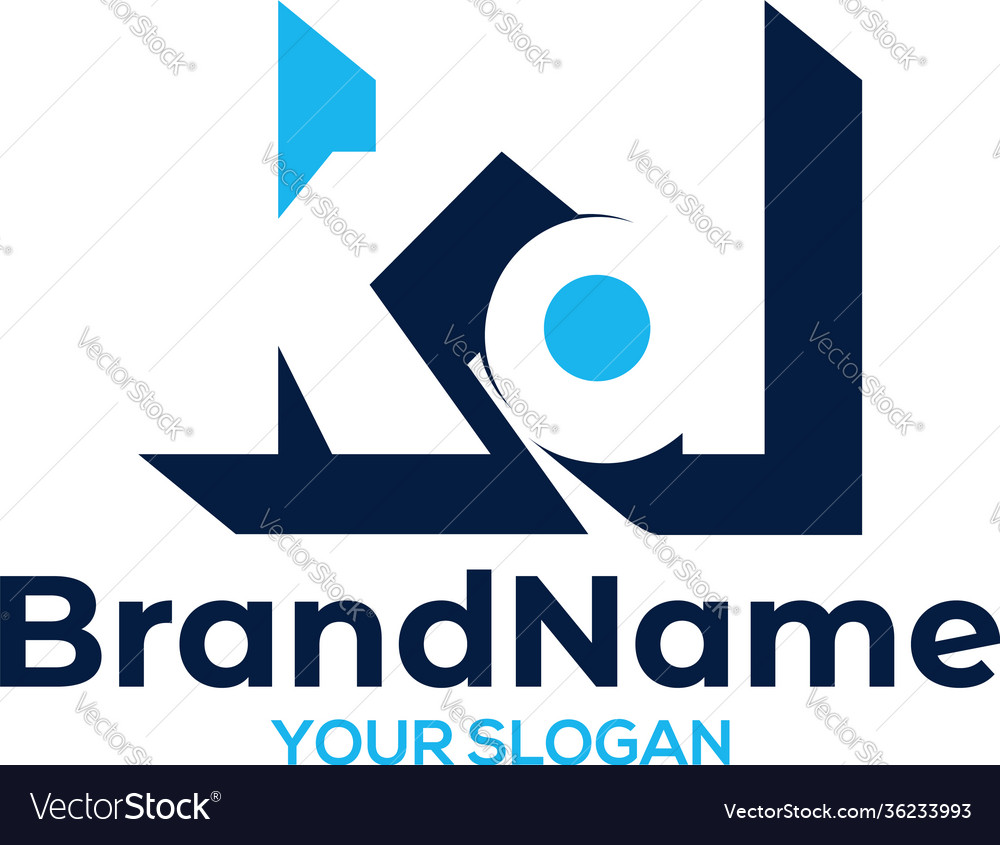 Initial kd logo design Royalty Free Vector Image