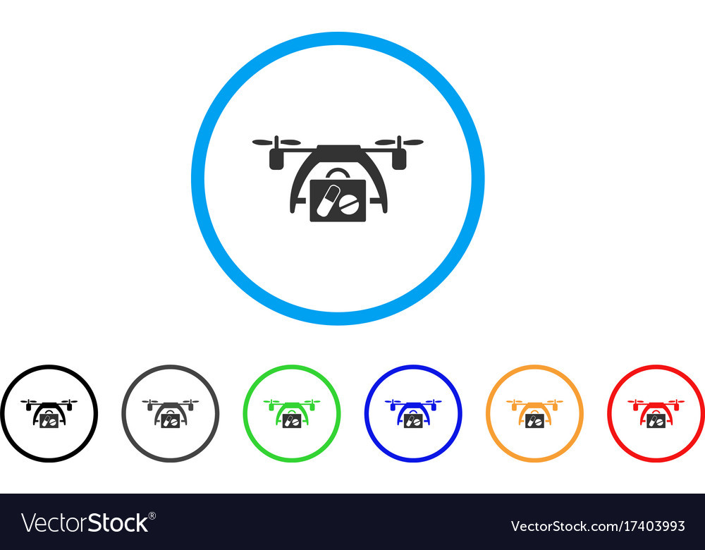Medizinische Drohne abgerundete Ikone